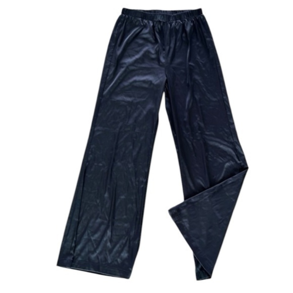 KITTENISH smoke gray satin wide leg pants size medium